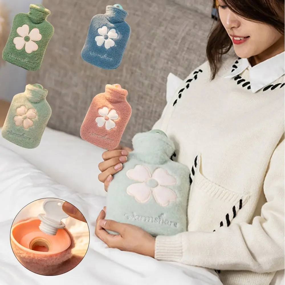 

500 мл Взрывозащищенная резиновая многоразовая грелка для рук, бутылки для горячей воды, теплый мешок для рук с крышкой