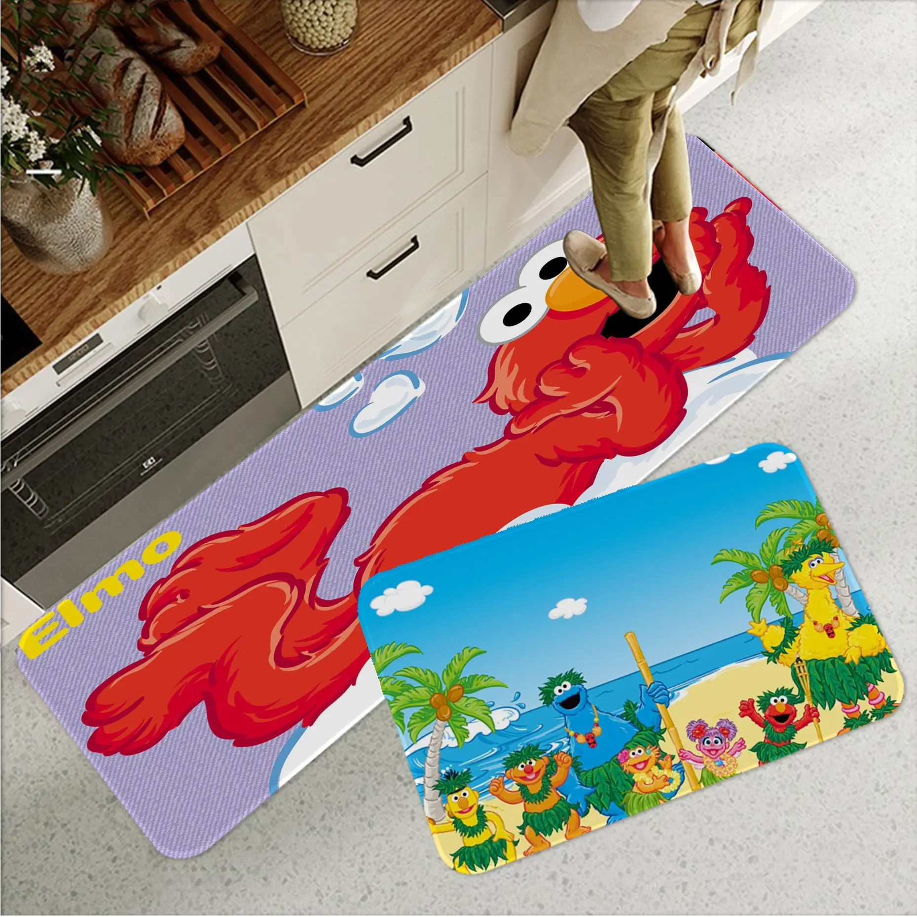 

Sesame Street Hallway Carpet Nordic Style Bedroom Living Room Doormat Home Balcony Anti-Slip Doormat Area Rug