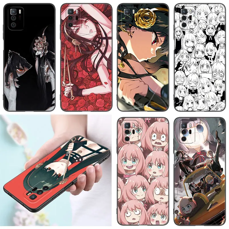Черный силиконовый чехол для телефона Spy X Family Anime Xiaomi Redmi Note 10 11 11S 12 13 Pro 4G Plus 11T 5G 10S