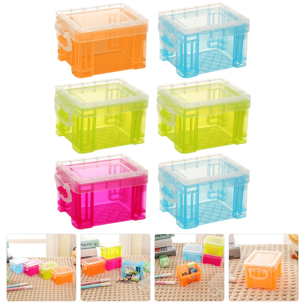 6Pcs Storage Bin Storage Box Small Plastic Boxes Small Storage Boxes