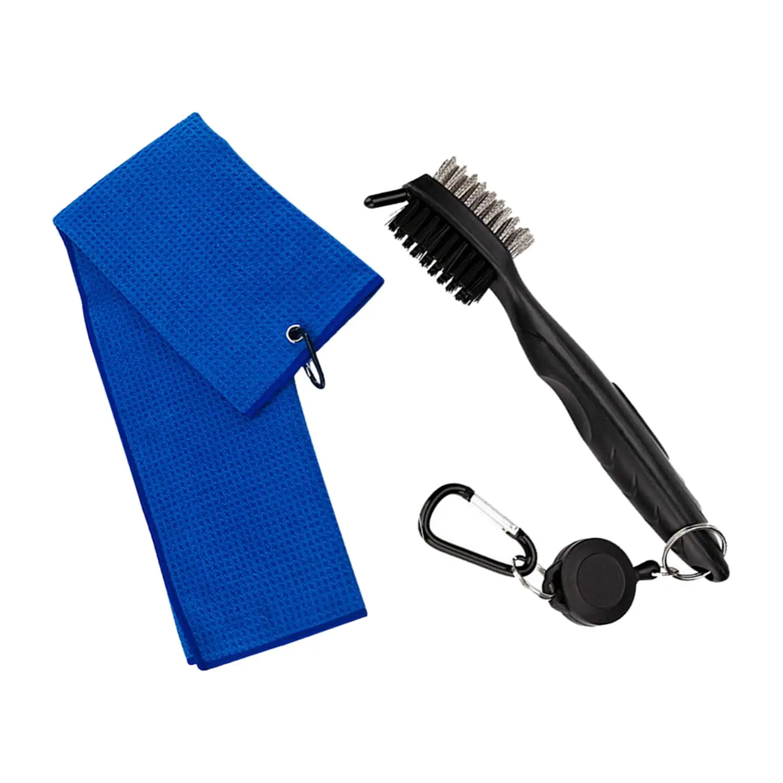 

Portable Golf Towels Cleaner Brush with Carabiner Training Supplies Cleaning Tool Kit for Golfer Women Men