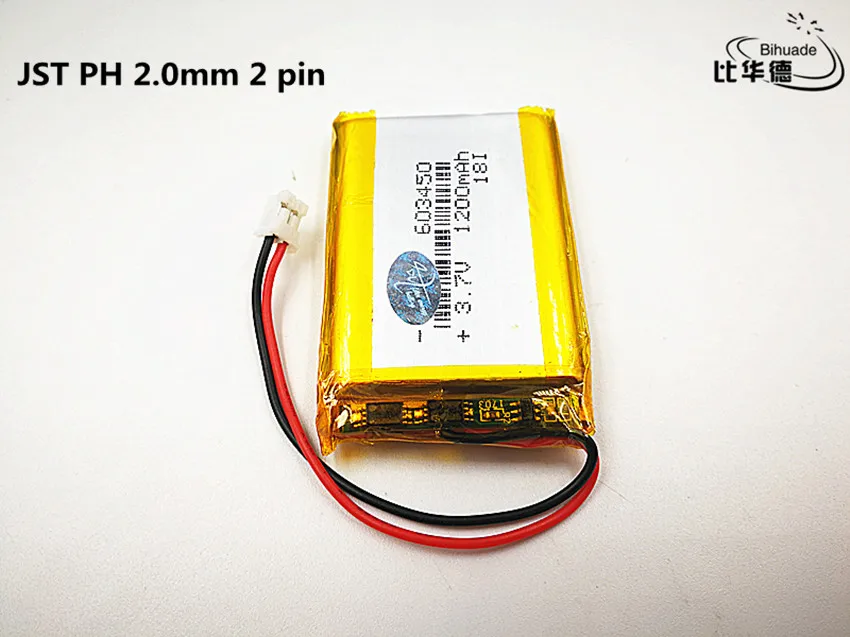 

10 шт./лот JST PH 2,0 мм 2 pi хорошее качество 3,7 в, 1200 мАч, 603450 полимерный литий-ионный/литий-ионный аккумулятор для игрушек, внешний аккумулятор, GPS,mp3,mp4