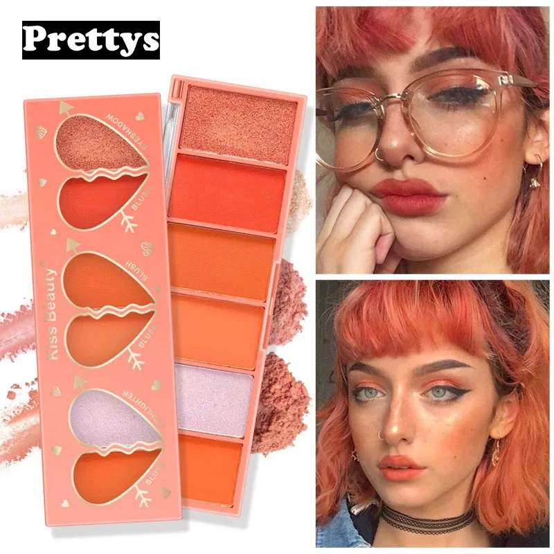 

New 6 Colors Sweet Orange Girly Eyeshadow Palette Glitter Pearl Eyeshadow Waterproof Eyeshadow Palette Cute Makeup Cosmetics