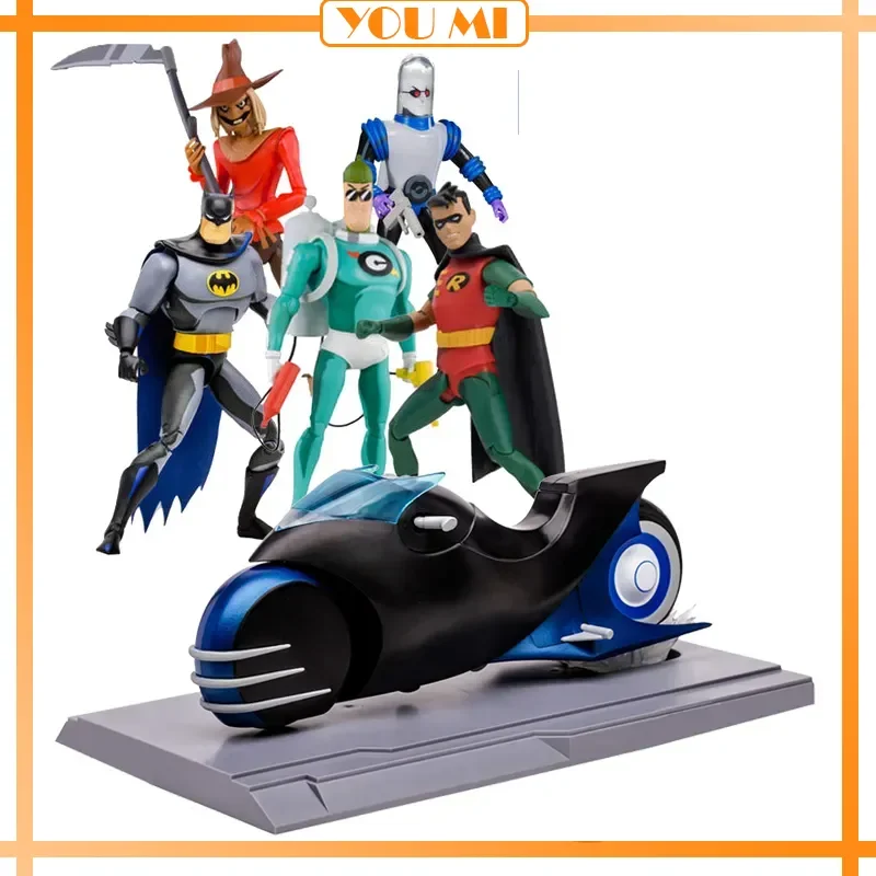 

Mcfarlane Toys Dc Anime Figure Batman Robin Animated Adventure Seasoning King Vehicle Batcycle Action Figure Model Christmasgift