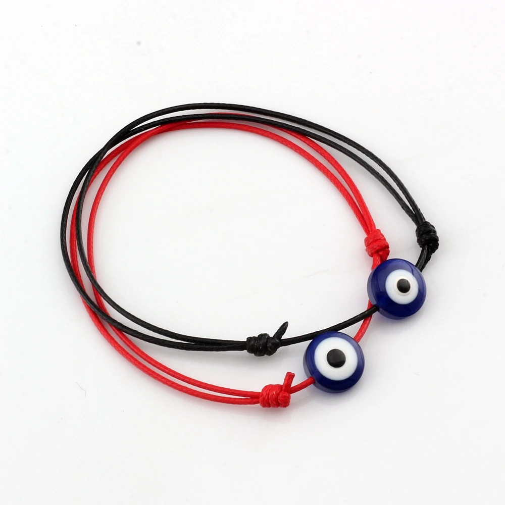 

2Pcs New Evil Eye Woven Lucky Bracelet Men Women Adjustable Handmade Prayer Bangles Pulsera Jewelry Gift For Friend