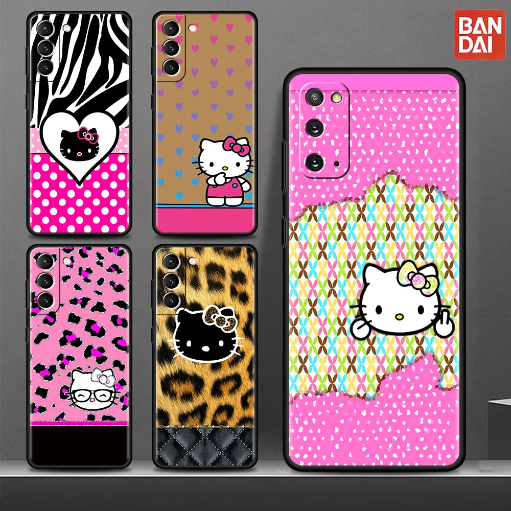 

Leopard Hello Kitty Case For Samsung Galaxy S22 Ultra S21 Plus S20 FE Silicone Phone Cover S10 Lite S10e S9 S8 S7 Edge TPU Shell