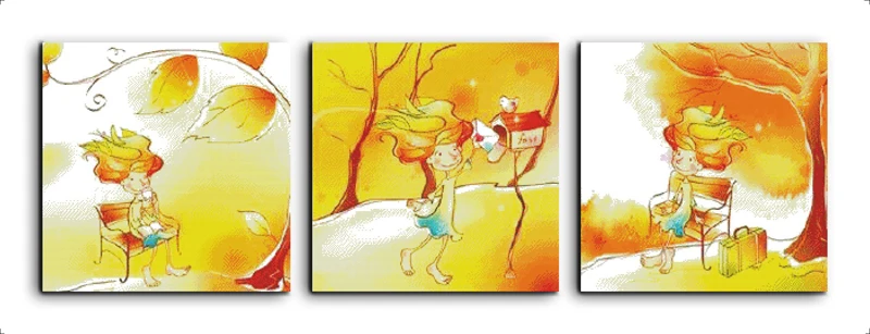 

Joy Sunday Pre-printed Cross Stitch Kit Easy Pattern Aida Stamped Fabric Embroidery Set-Romantic in Golden Autumn