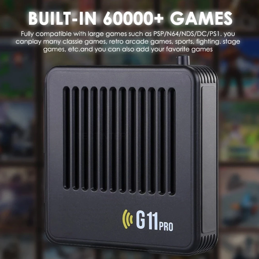 

Игровая приставка G11 Pro в ретро стиле, беспроводной контроллер 64 Гб/128 ГБ/256 ГБ, Игровая приставка в ретро стиле, выход 4K, встроенные 60000 игр для Android 9,0