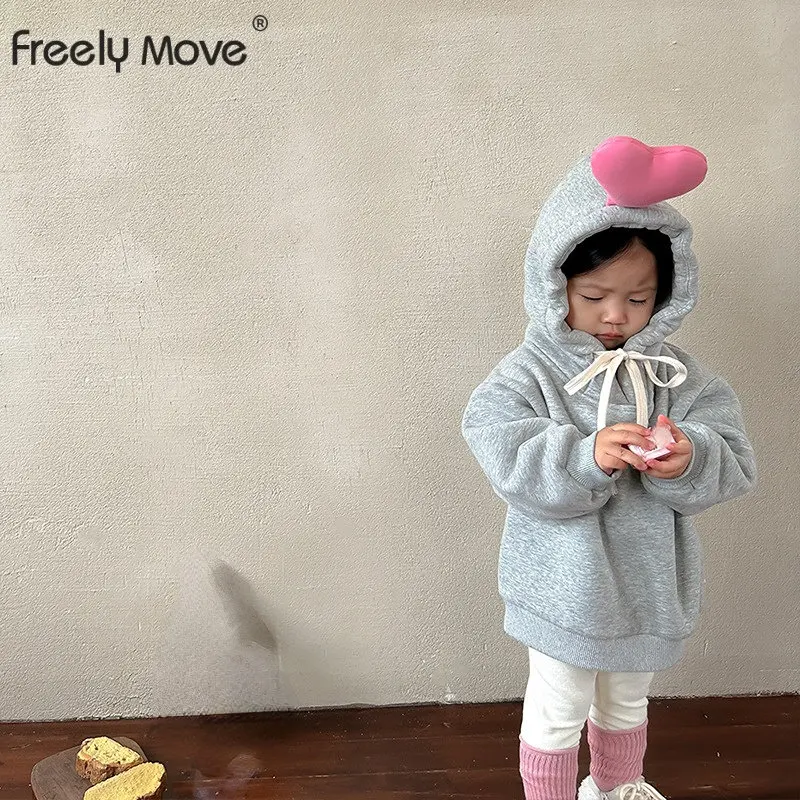

Freely Move Girl Jacket 2022 Autumn Winter Children Clothing Kids Clothes Girls Coats Toddler Baby Outerwear Hooded Sweatshirts