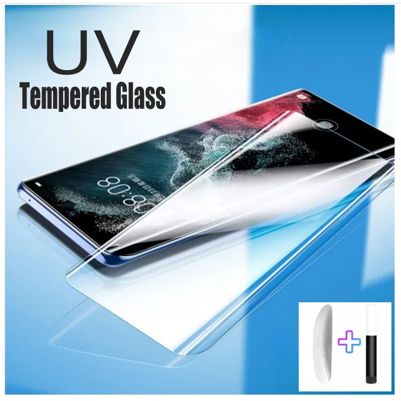 

UV Tempered Glass For Samsung Galaxy S23 S21 S22 Ultra Glass S10 S9 S8 Plus Screen Protector S20 FE S10 5G Note 8 9 10 Lite 20