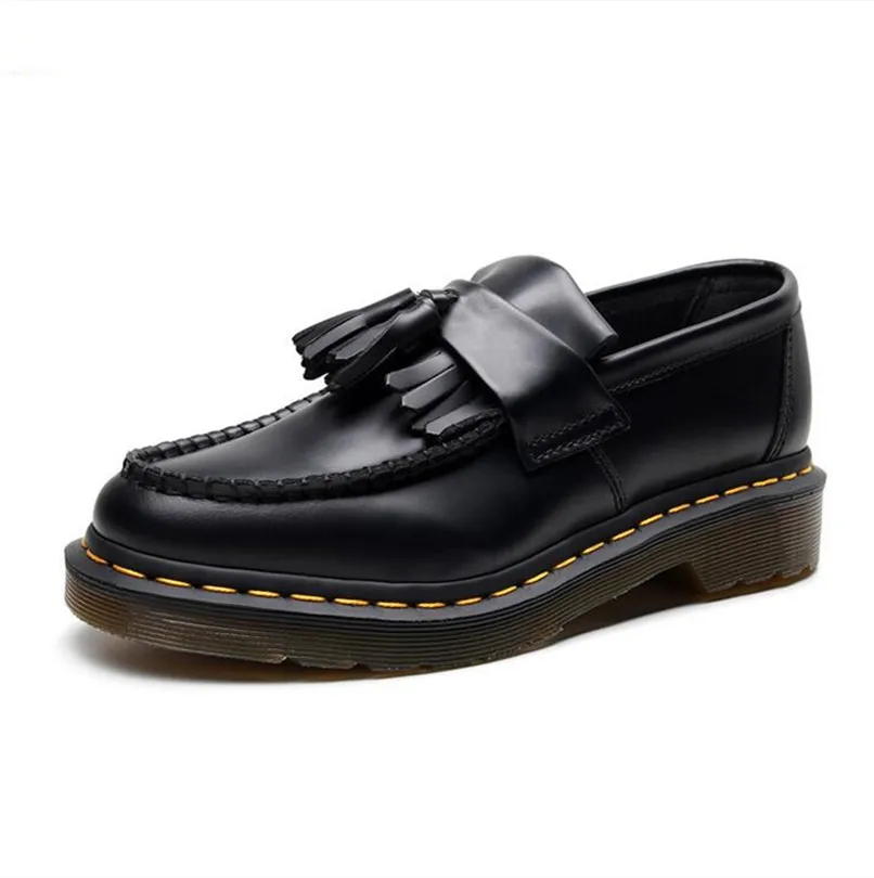 

women tassel loafers, women's leather large size Motorcycle shoes, British style fashion student single shoes casual shoes