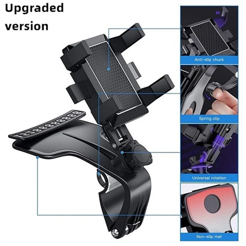 

Car Dashboard Phone Holder 360 Degrees Rotation Universal Cell Phone Mount Stand with Parking Contact Numbers PR Sale