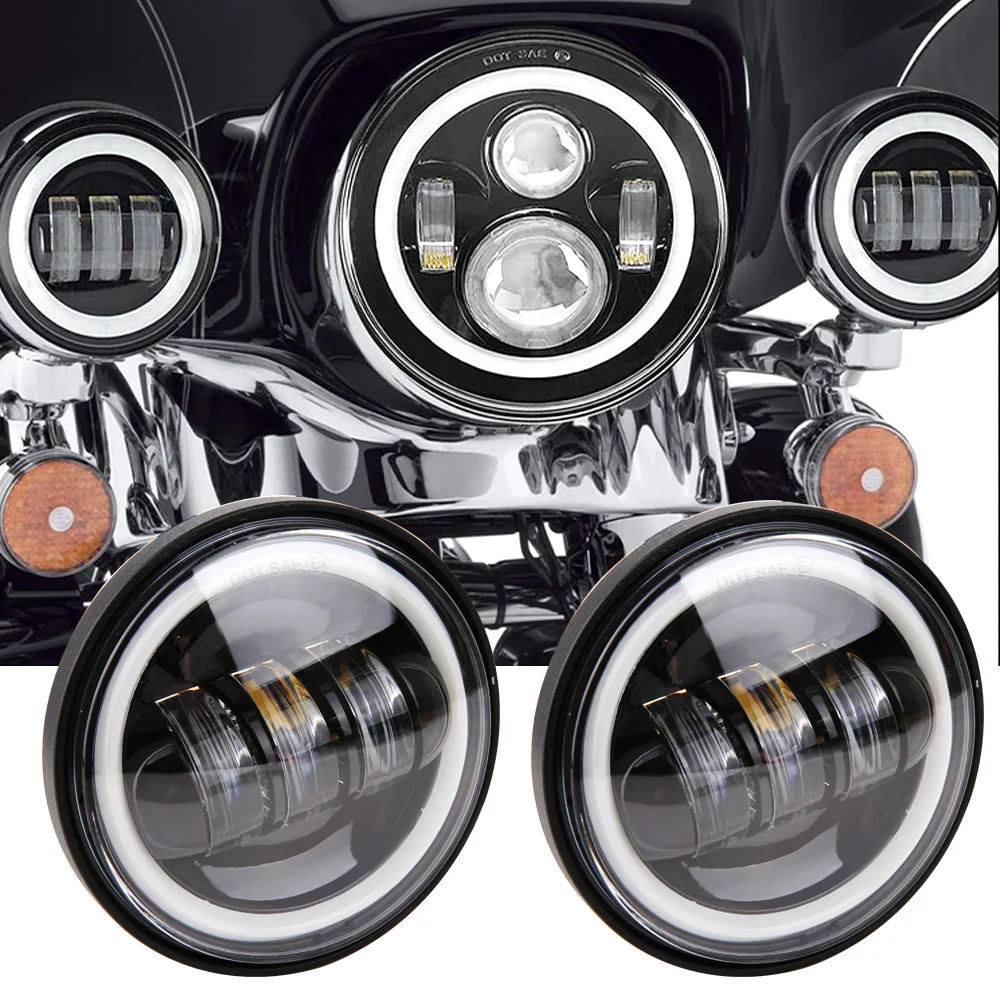 

Driving Passing Light Auxiliary lamp for Motorcycle Touring Softail Indian Chieftain Yamaha Road King 4.5 Inch LED Fog Lamp