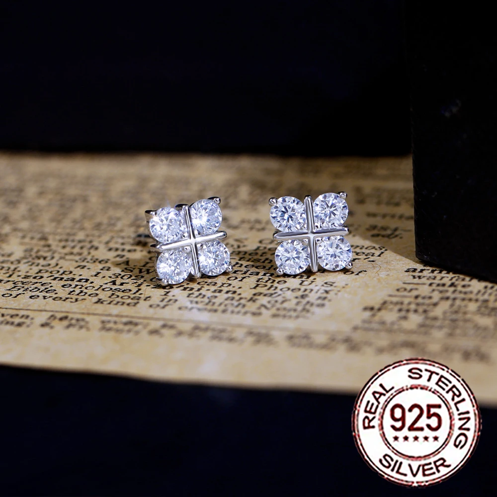 QooLady очаровательные серьги-гвоздики из стерлингового серебра 925 пробы с