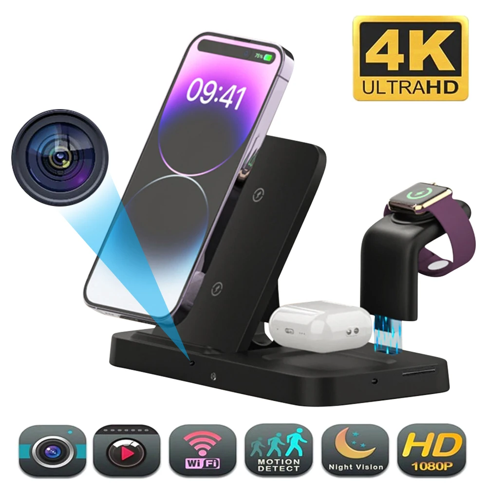 

1080P Multifunctional Charger Camera HD Wifi Cam Night Vision Motion Detection Audio Video Recorder Safety Security Surveillance