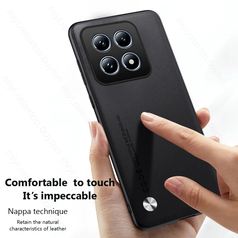 Роскошный простой кожаный чехол для телефона Xiaomi 14 T Pro 5G мягкая рамка из ТПУ
