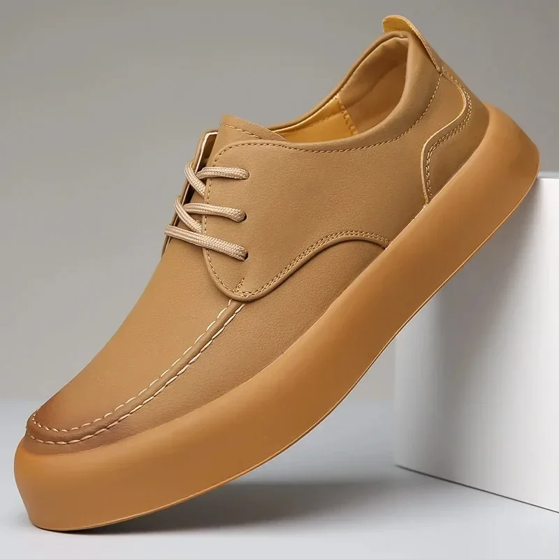 Однотонные деловые ботинки на мягкой подошве Молодежные ретро-ботинки модная