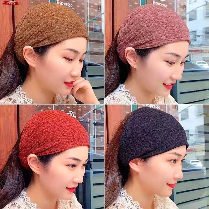 

Бандана-тюрбан, повязка на голову в стиле бохо, широкая повязка для волос в клетку, корейская мода, эластичная повязка на голову с узлом для ж...