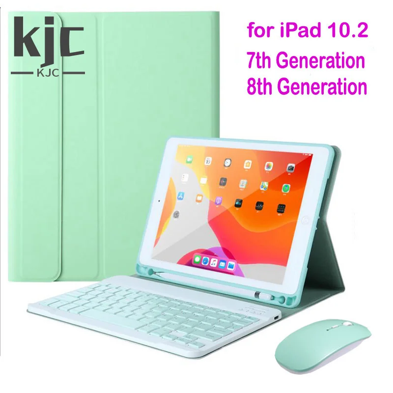 Чехол для iPad 10.2 с клавиатурой Apple 10 2 7 8 9 7-го поколения 8-го 9-го bluetooth чехол и мышью