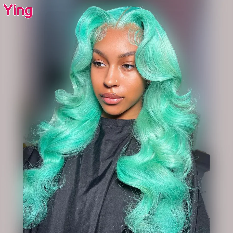 Ying Hair Lake Green Colored 13x6 Body Wave #613 Blonde Lace Frontal Wig 180% Brazilian Remy 13X4 Transparent Lace Front Wigs