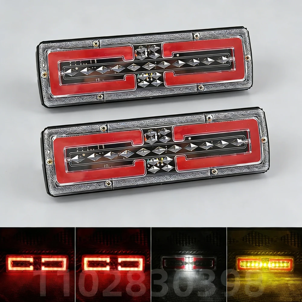 2 шт. задний фонарь для прицепа 12 В 24 В задние грузовые фонари грузовика задние фары трактор задний фонарь динамический указатель поворота тормозной фонарь заднего хода