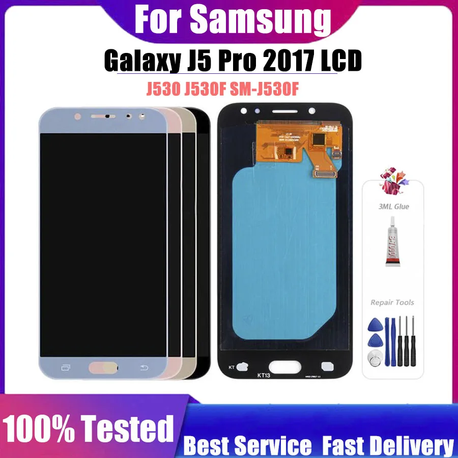 Новый OLED ЖК-дисплей для Samsung Galaxy J5 2017 J530 J5 Pro SM-J530F J530M ЖК-дисплей + сенсорный экран Регулируемый дигитайзер в сборе + подарок