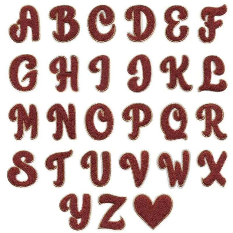 Красное Полотенце вышитые буквы термоклейкие нашивки с именем алфавитом детская