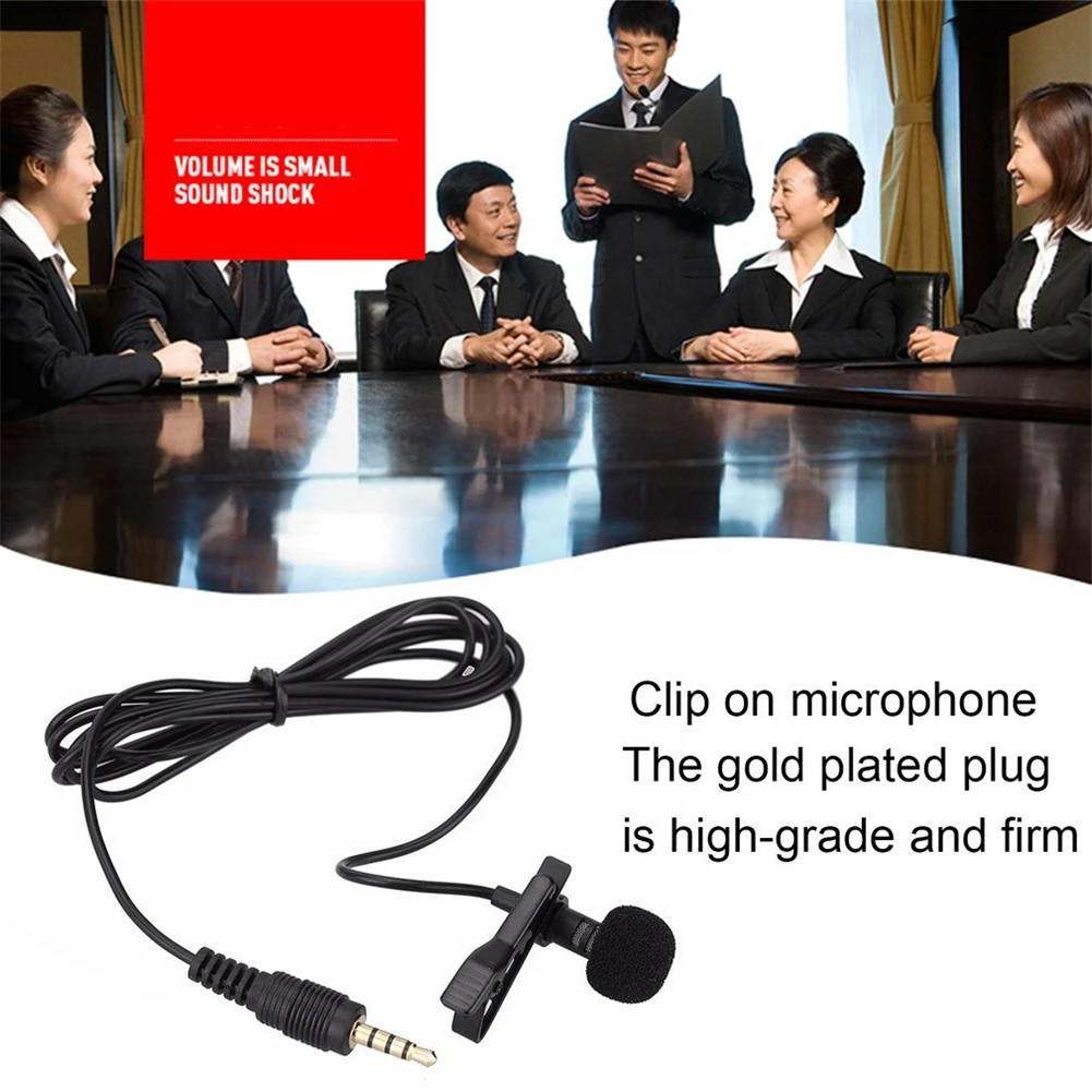 

Mini Lavalier Mic Tie Clip Microphones Smart Phone Recording PC Clip-on Lapel Support Speaking Singing Speech High Sensitivity