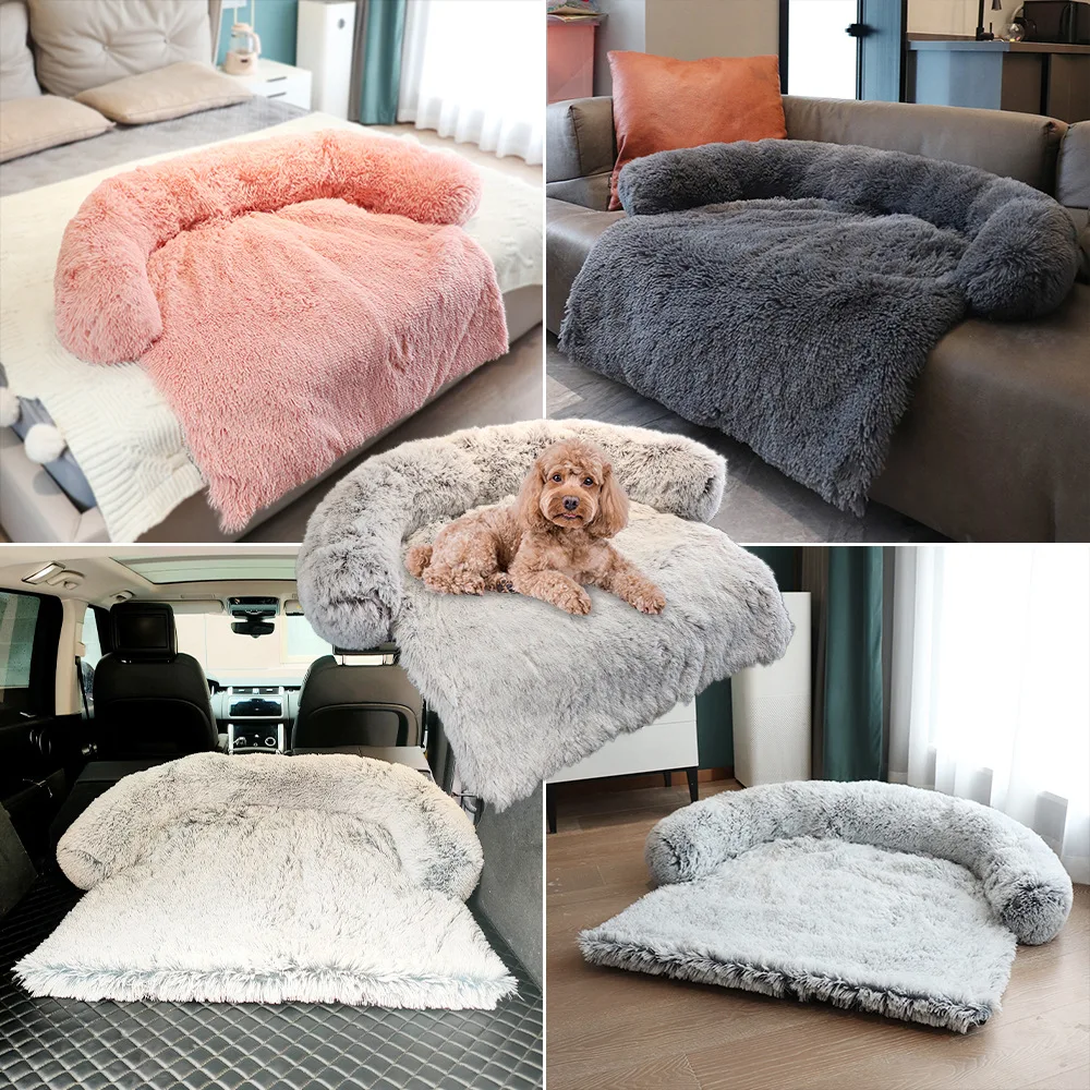 

Washable Pet Sofa Dog Bed Calming Bed For Large Dogs Sofa Blanket Winter Warm Cat Bed Mat Couches Car Floor Furniture Protector