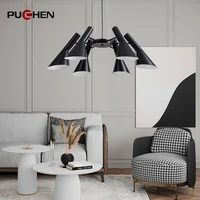 puchen e27 chandelier modern rotatable pendant light bedroom study decorative lights living room dining room lighting fixtures