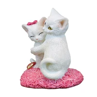 cat figurine cat couple statue resin animal vivid sculpture ornament funny collectible home living room decorations crafts cat
