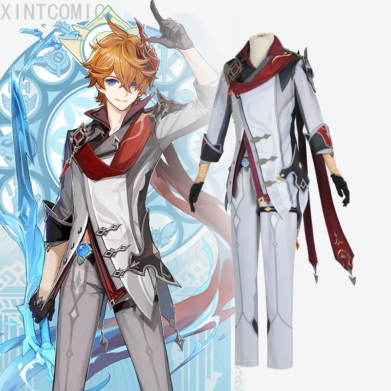 Game Genshin Impact Tartaglia Cosplay Costume Anime Full Set |