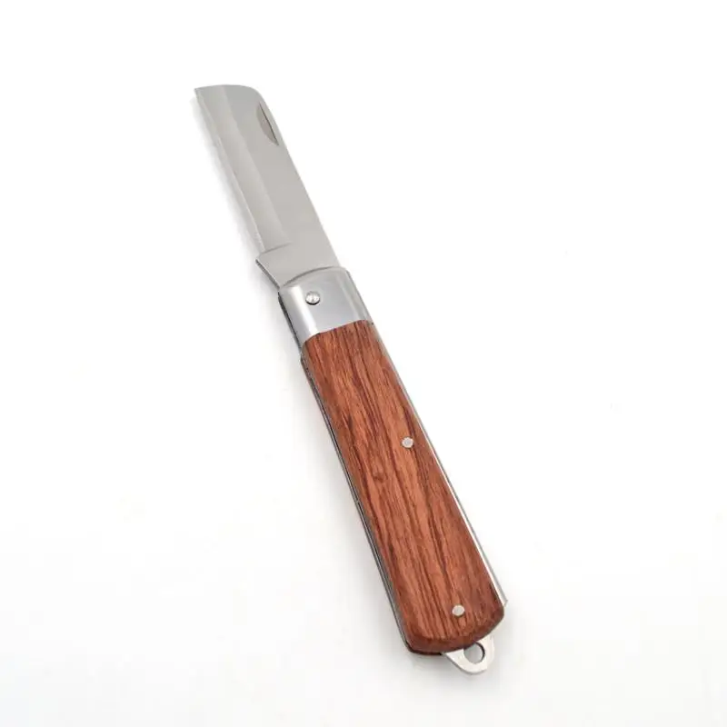 

Foldable Grafting Pruning Knife Professional Garden Grafting Cutter Stainless Steel Wooden Handle Grafting Knife