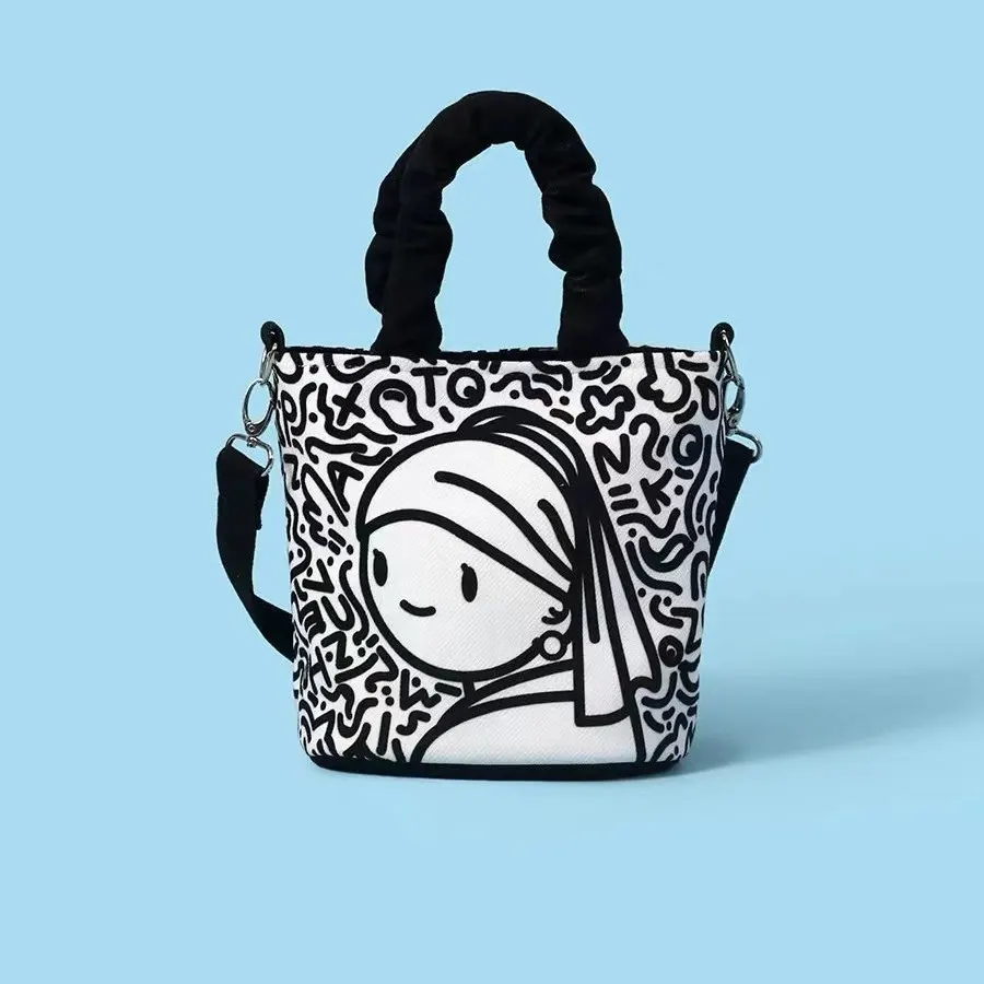 

Fashion Personality Catoon Graffiti Shoulder Bag Large Capacity Canvas Crossbody Body Bags Handbags For Women Sundry Storage Bag