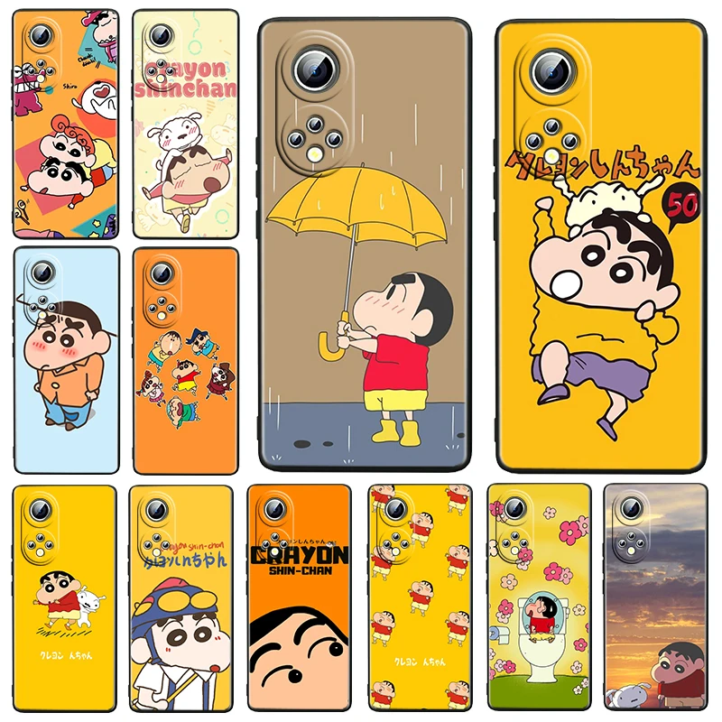 

Cute Shin-chan Crayon For Honor 60 50 30 20 20S Pro Plus 5G 4G Magic3 Play5 5T Lite Soft Silicone Black Phone Case Fundas Cover