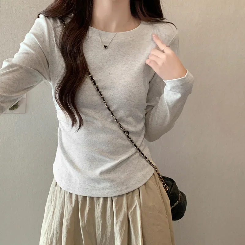 Женская футболка с длинным рукавом в американском стиле осень 2023 новый дизайн