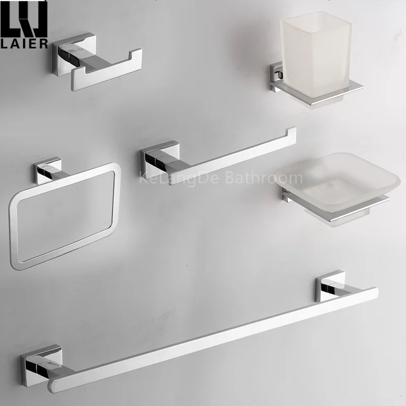

Bathroom Hardware Set Chrome simple Toothbrush Holder Paper Holder Towel Bar Bathroom hardware set