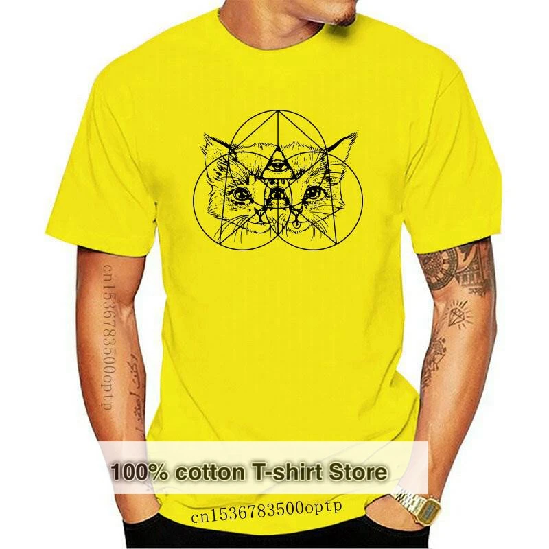 

New Psychedelic Kittens Printed On T-Shirts Brand 2021 Fashion Graphic T Shirts For Student Interesting Tshirt White Cat Men's