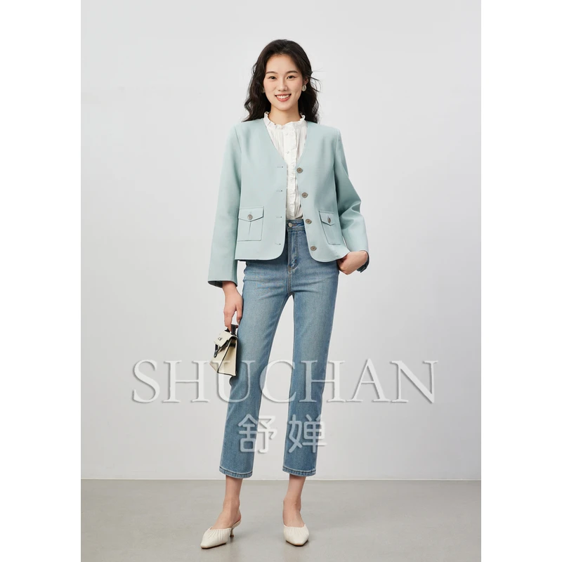 

SHUCHAN Women Jacket Office Lady Outerwear & Coats Casacos Femininos Inverno Abrigos Mujer Invierno 2023