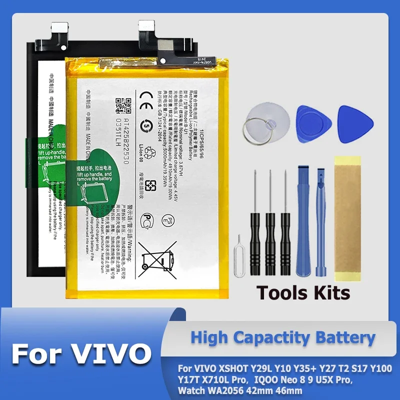 BW-A3 B-U1 BA08 Аккумулятор для VIVO XSHOT Y29L Y10 Y35+ Y27 T2 S17 Y100 Y17T X710L Pro IQOO Neo 8 9 U5X Часы WA2056 42 мм 46