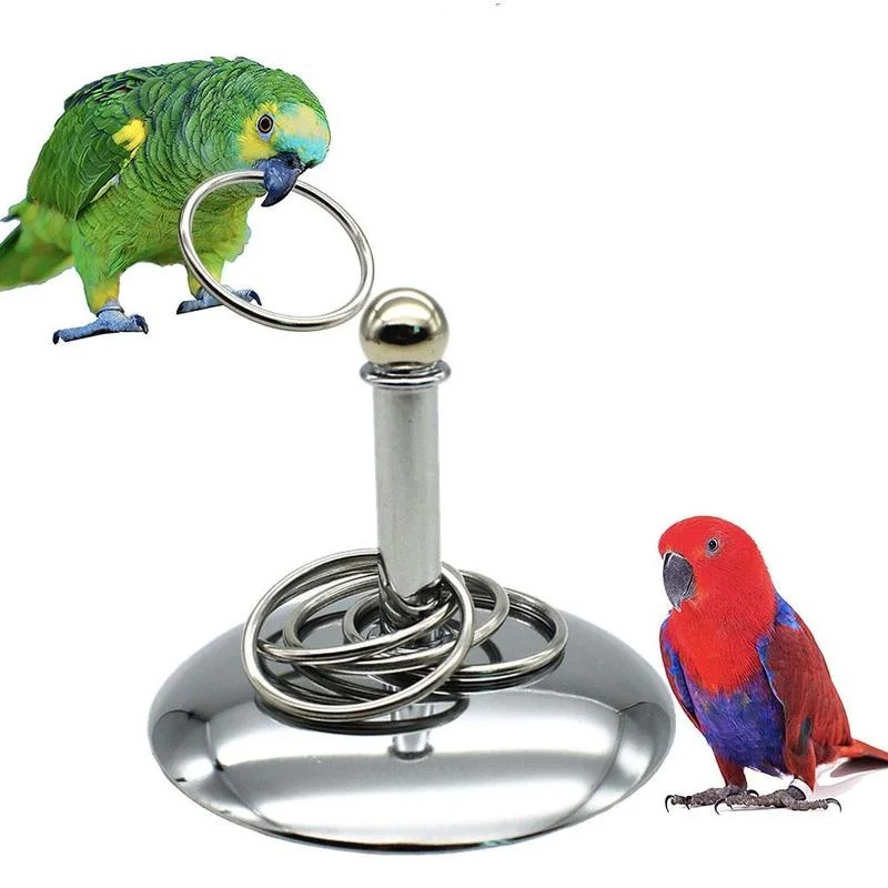 

Parrot Training Bird Basketball Trick Tabletop Toys Stacking Ring Sets Parrot Chew Ball Foraging Play Gym Playground