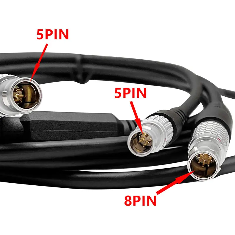 

Power Cable GEV186 For Leica Y Type 1B 8pin To 1B 5pin & 0B 5pin Connect Total Station With GPS Host GEB171 371 External Battery