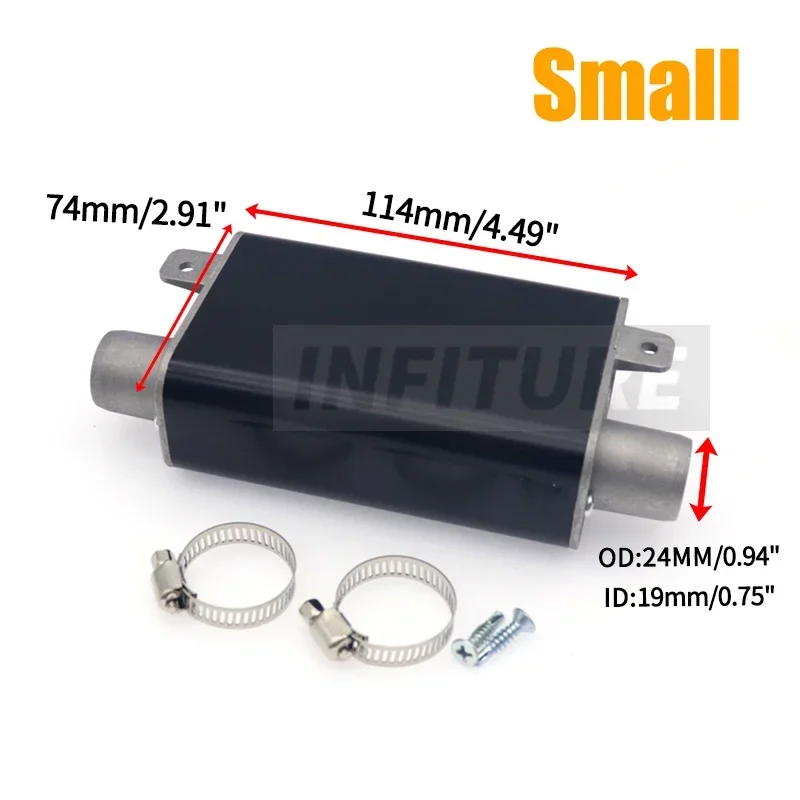 

Глушитель 24 мм, глушитель из алюминиевого сплава, автомобильный воздушный дизельный парковочный нагреватель, выхлопная труба маленького размера для Webasto Eberspacher