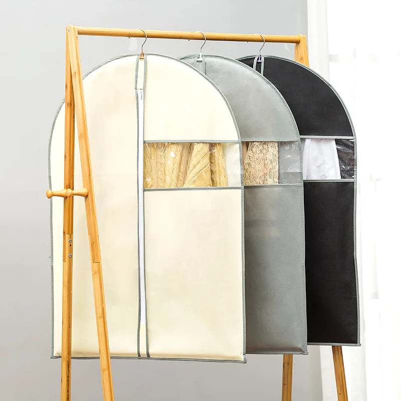 

2022 New Clothing Dust Cover Non-Woven Home Moisture-Proof Wardrobe Hanging Clothes Storage Bag Suit Dress Clothes Dust Cover