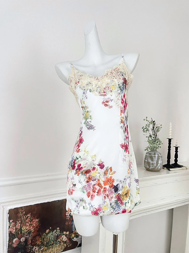 Женское ТРАПЕЦИЕВИДНОЕ ПЛАТЬЕ с цветами винтажное кружевное мини-платье без