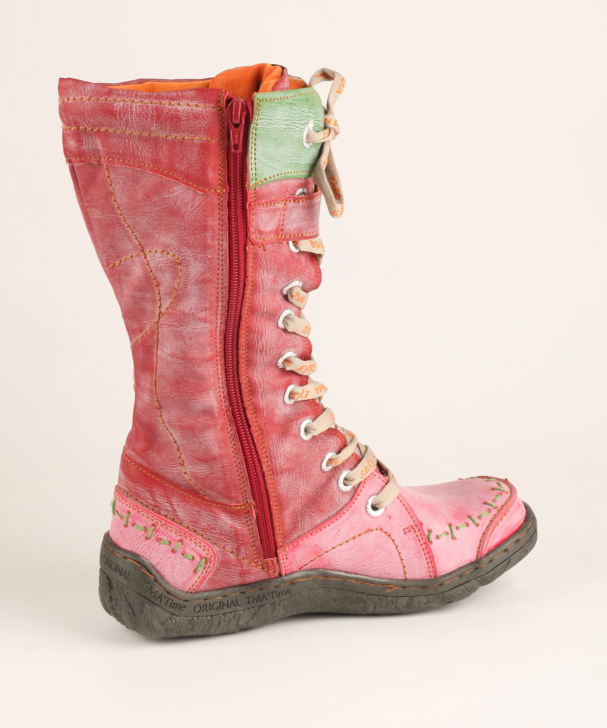 Брендовые зимние теплые кожаные ботинки ручной работы TMA EYES