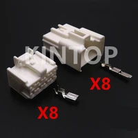 1 set 8 pins car socket white male plug female socket 90980 11615 auto unsealed connector automotive parts