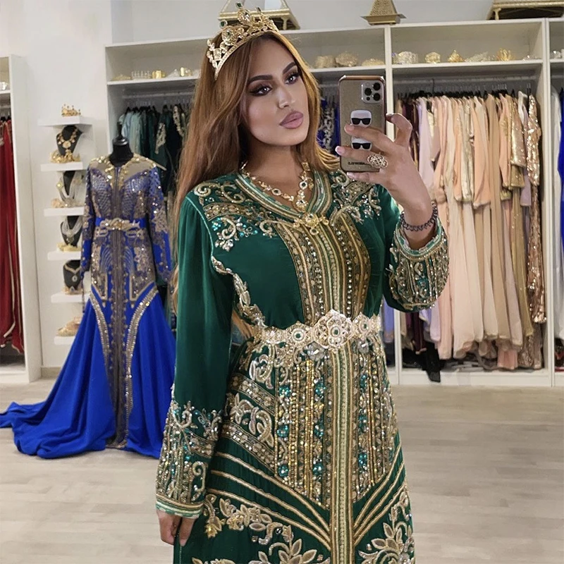

Morocco Women Caftan Belt Gold Color Red Green Stone Ethnic Wedding Dress Kaftan Abaya Metal Waist Chain Belt Jewelry