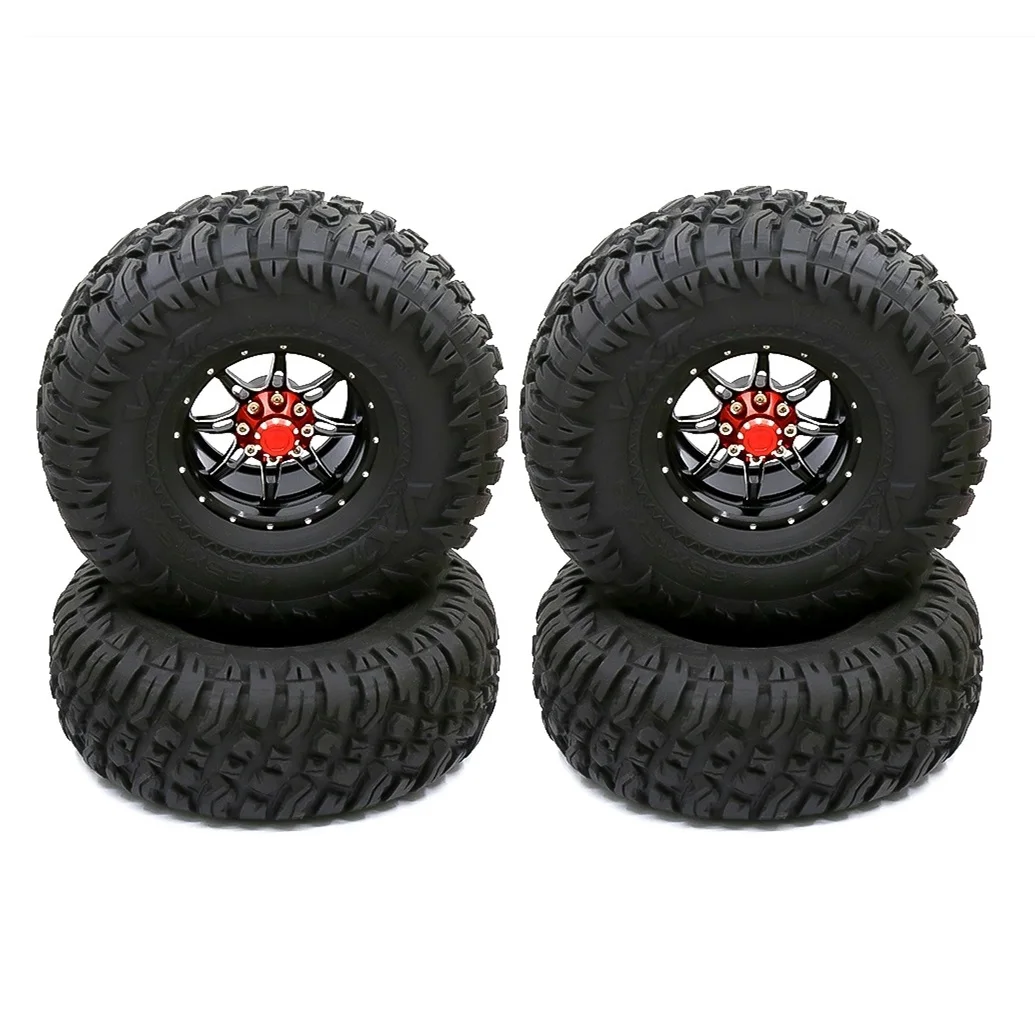 

4Pcs 1.9 Beadlock Wheel Rim & Rubber Tires Set for 1/10 RC Crawler Car Axial SCX10 90046 AXI03007 Traxxas TRX-4 Parts