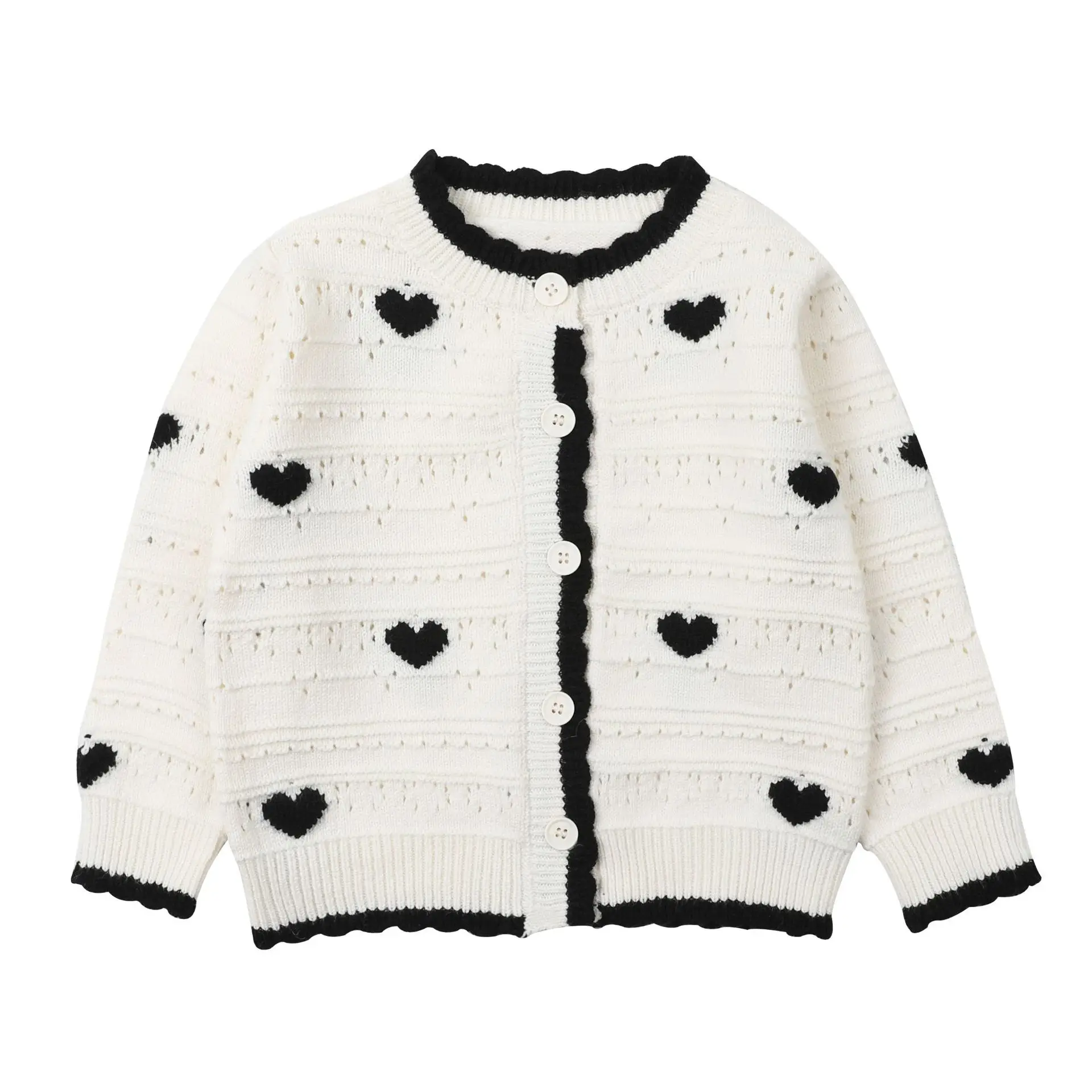

2023 New Girls Knitting Sweaters Kids Cardigans Autumn Sweet Girl Sweater Baby Girls Cardigans Coat Children Clothing